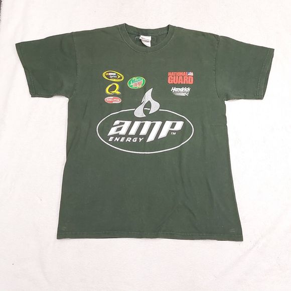 Y2K Dale Earnhardt Jr Amp Energy Green Double-sided Graphic T-Shirt Men’s Large - Picture 1 of 7